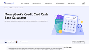 Screenshot of MoneyGeek's Credit Card Cash Back Calculator