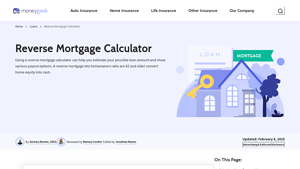 Screenshot of Reverse Mortgage Calculator: Discover Your Borrowing Power