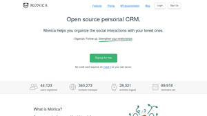 Screenshot of Monica: Personal CRM done right
