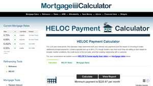 Screenshot of Monthly Home Equity Loan Repayment Calculator