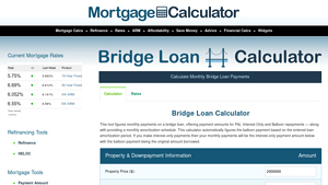 Screenshot of Bridge Loan Calculator