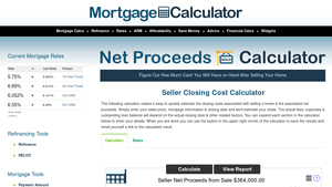 Screenshot of Calculate Your Net Closing Costs on Real Estate Sales