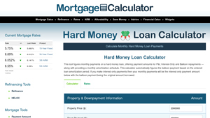 Screenshot of Hard Money Loan Calculator