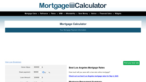 Screenshot of Mortgage Calculator