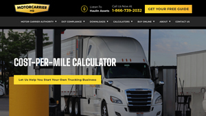 Screenshot of Cost-Per-Mile Calculator | Motor Carrier HQ