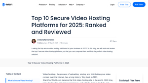 Screenshot of Top 10 Secure Video Hosting Platforms in 2025: Ranked and ... - Muvi