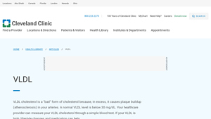 Screenshot of What Is VLDL Cholesterol? - Cleveland Clinic