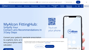 Screenshot of MyAlcon FittingHub Contact Lens Prescription Calculator | Alcon US