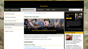 Screenshot of Deployment Calculator | The Official Army Benefits Website