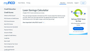 Screenshot of Loan Savings Calculator | myFICO