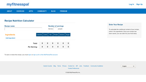 Screenshot of Recipe Nutrition Calculator - MyFitnessPal