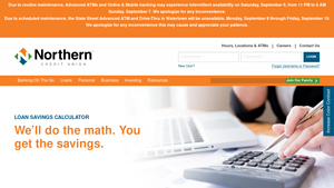 Screenshot of Loan Savings Calculator | Northern Credit Union