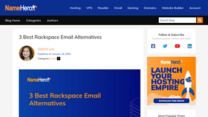 Screenshot of 3 Best Rackspace Email Alternatives - NameHero