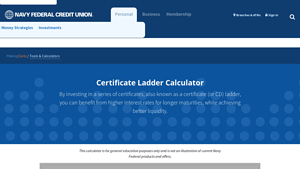 Screenshot of Certificate Ladder Calculator | Navy Federal Credit Union