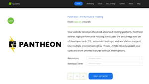 Screenshot of Pantheon - Performance Hosting - Near BPO