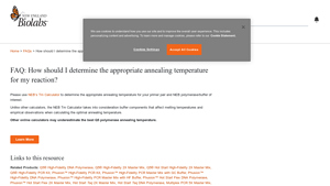 Screenshot of How should I determine the appropriate annealing temperature for ...