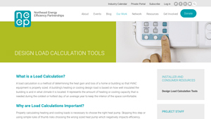 Screenshot of Design Load Calculation Tools
