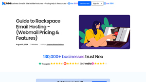 Screenshot of Guide to Rackspace Email Hosting - (Webmail Pricing & Features)