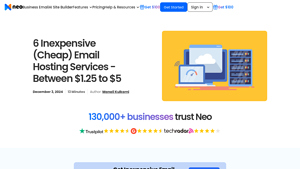 Screenshot of 6 Inexpensive (Cheap) Email Hosting Services - Between $1.25 to $5
