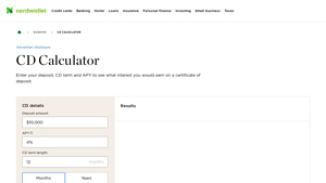 Screenshot of CD Calculator - NerdWallet