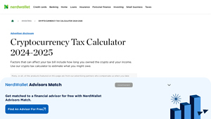 Screenshot of Cryptocurrency Tax Calculator 2024-2025 - NerdWallet