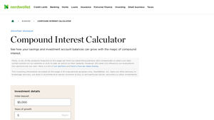 Screenshot of Compound Interest Calculator - NerdWallet