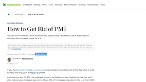 Screenshot of How to Get Rid of PMI - NerdWallet