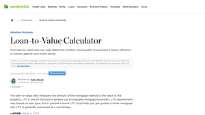 Screenshot of Loan-to-Value Calculator - NerdWallet