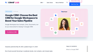 Screenshot of Top 5 Google CRM Systems to Automate Your Business | NetHunt