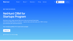 Screenshot of Best CRM for Startups | NetHunt CRM Startup Program