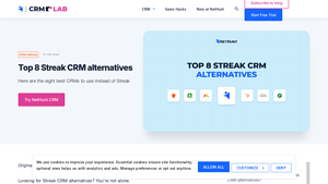 Screenshot of Top 8 CRM to Replace Streak in 2025 | NetHunt