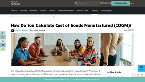 Screenshot of How Do You Calculate Cost of Goods Manufactured (COGM)?