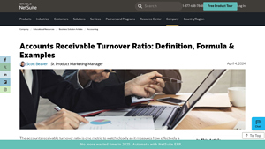 Screenshot of Accounts Receivable Turnover Ratio: Definition, Formula & Examples