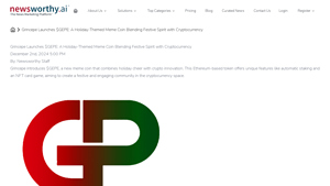 Screenshot of Grincepe Launches $GEPE: A Holiday-Themed Meme Coin ...