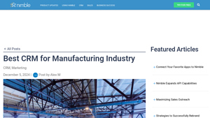 Screenshot of Best CRM for Manufacturing Industry - Nimble Blog