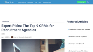 Screenshot of Top 9 CRMs for recruitment agency - Nimble CRM