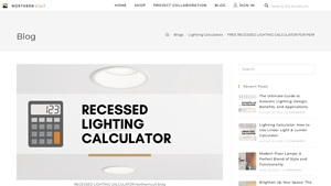 Screenshot of free recessed lighting calculator for perfect illumination - Northerncult