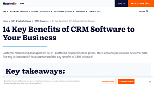 Screenshot of Discover 14 Unbeatable Benefits of CRM Software for Business