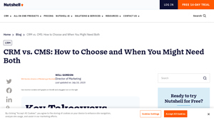 Screenshot of CRM vs. CMS: Differences, Features, & Why You Should Use Both