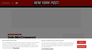 Screenshot of Daily Mini Crossword - Free Puzzle from the New York Post