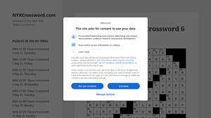 Screenshot of NYXCrossword.com - Answers to the New York Times Crossword