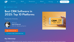 Screenshot of Best CRM Software in 2025: Top 10 Platforms - O8 Agency