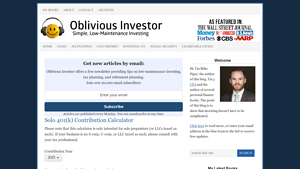 Screenshot of Solo 401(k) Contribution Calculator - Oblivious Investor
