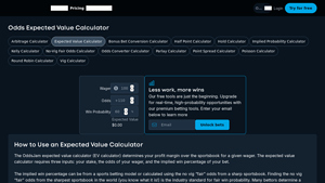 Screenshot of Odds Expected Value Calculator - OddsJam
