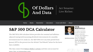 Screenshot of S&P 500 DCA Calculator - Of Dollars And Data