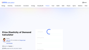 Screenshot of Price Elasticity of Demand Calculator