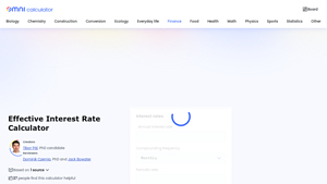 Screenshot of Effective Interest Rate Calculator