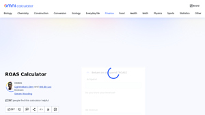 Screenshot of ROAS Calculator | Return On Ad Spend