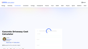 Screenshot of Concrete Driveway Cost Calculator