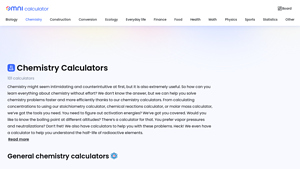 Screenshot of Chemistry Calculators